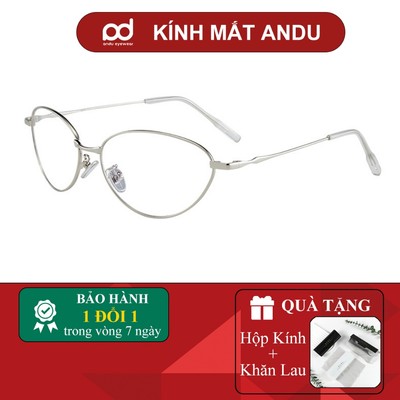 Gọng kính thời trang nữ ANDU dáng mắt mèo chống tia UV chất liệu kim loại phong cách Y2K - 8177