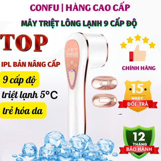 Máy triệt lông lạnh IPL 9 cấp cao cấp, máy triệt lông cầm tay cao cấp trẻ hóa da X10 tẩy lông toàn thân tại nhà