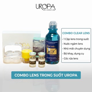 Combo lens cận siêu cấp ẩm UROPA - chống tia UV, dùng cho mắt nhạy cảm kính áp tròng 6 tháng