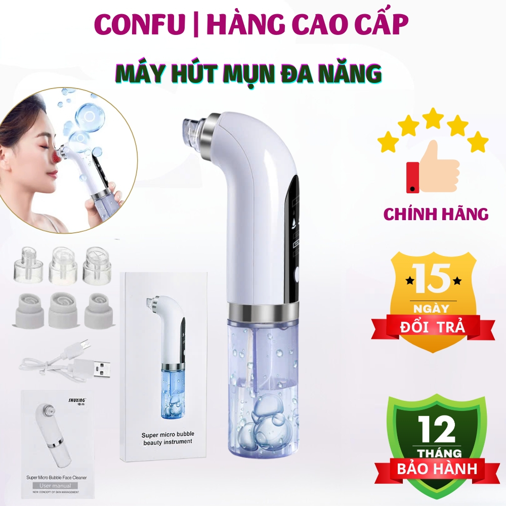 Máy hút mụn cao cấp kèm 6 đầu hút máy hút mụn cầm tay hút sạch mụn đầu đen mụn cám bã nhờn sử dụng pin sạc tiện lợi 