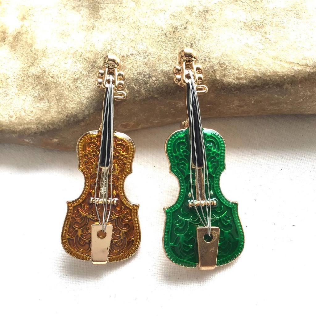 Trâm Cài Áo Hình Violin Phong Cách Độc Đáo