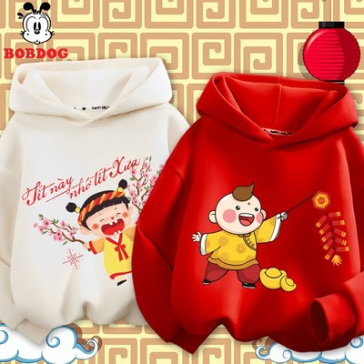 Áo hoodie cho bé gái BOBDOG, đồ Tết cho bé gái in hình TẾT xưa cute ngộ nghĩnh cho bé
