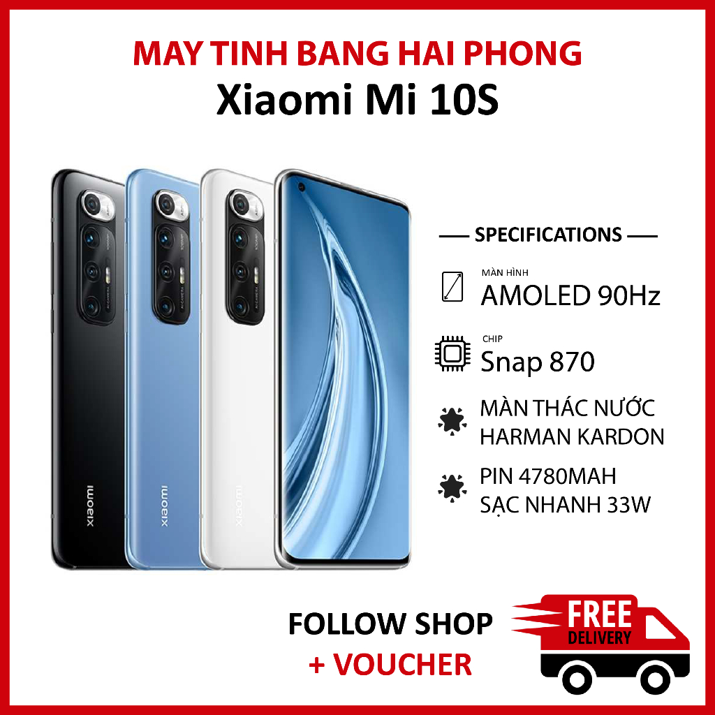 [Máy Cũ] Điện thoại Xiaomi Mi 10s RAM 8/128GB chip Snapdragon 870 5G camera lên tới 108MP hỗ trợ sạc