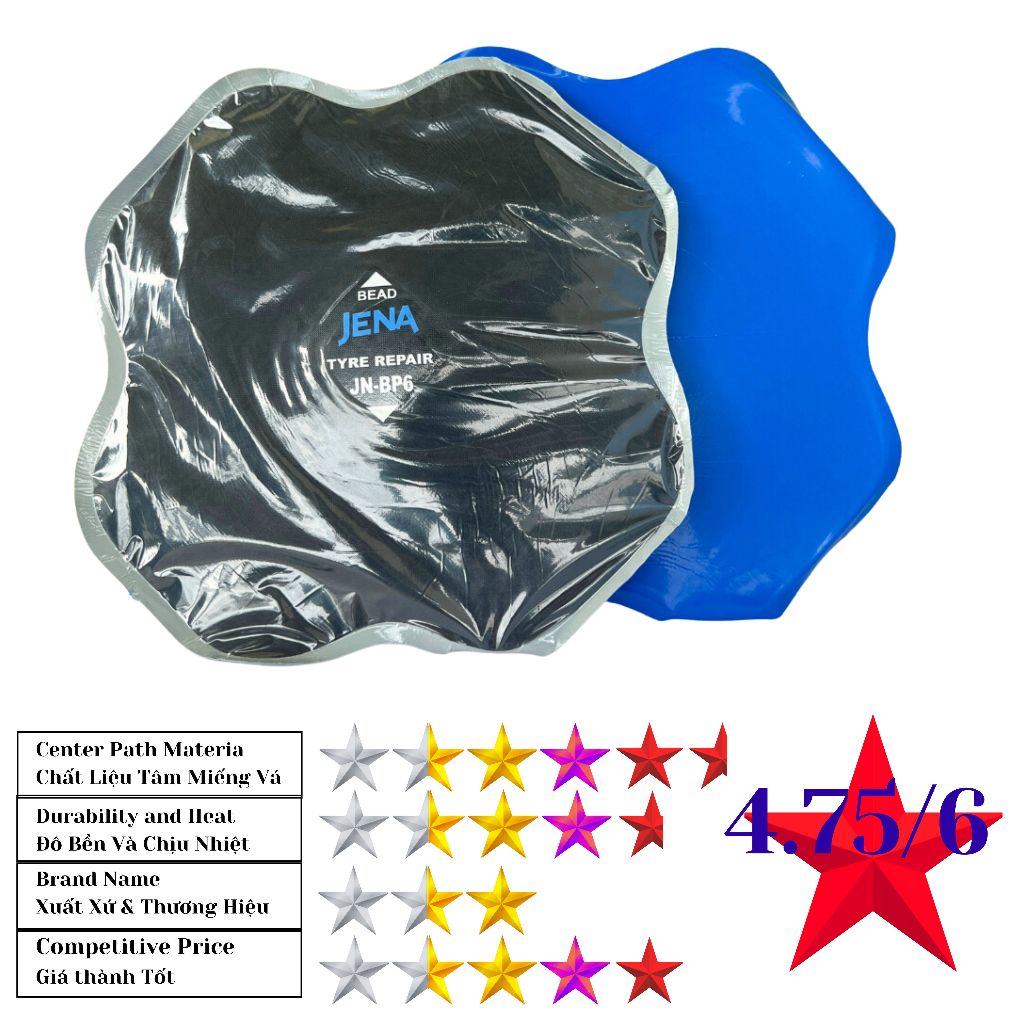 Hộp 5 Miếng Vá Jena - Ấn Độ BP6, Ø 240mm, Có Bố Trong