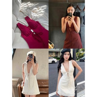 [SHOPPUMI] Đầm Somi chất linen sát nách thắt dây hở ngực nhiều màu SM Pumi 16655