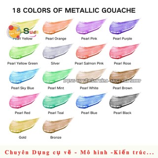 Màu Gouache Thạch Himi Miya Metallic 18 Màu