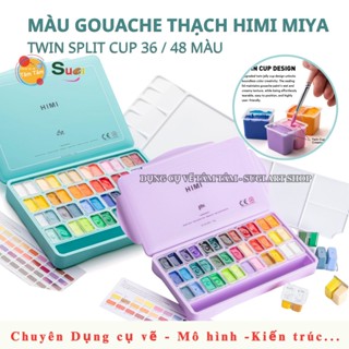  Màu Gouache HIMI Twin Split Cup 36 màu   48 Màu   Himi Sinh đôi   