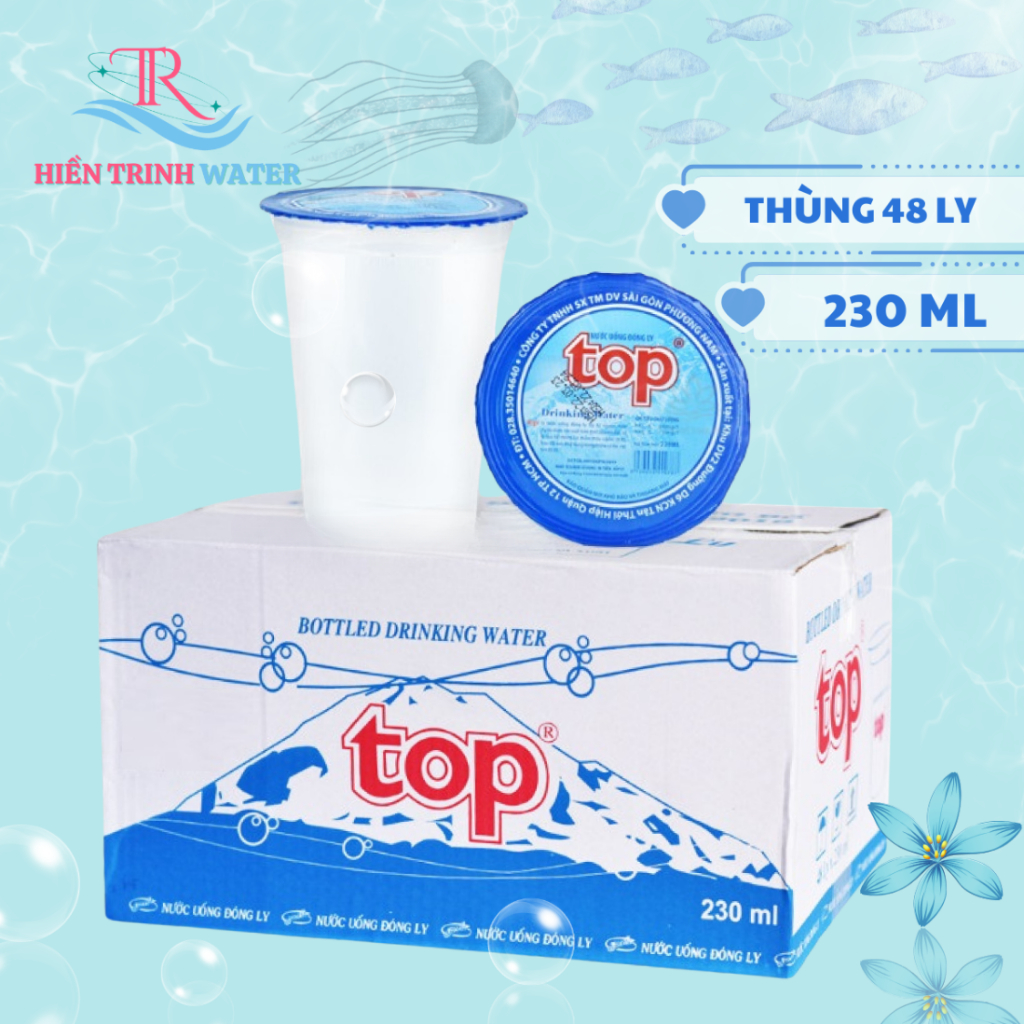 Nước Uống Đóng Ly Top 230ml (Thùng 48 ly) Có Tặng Kèm Ống Hút