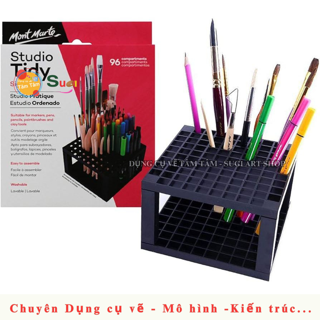 [TÂM TÂM] Kệ đựng bút cọ Studio Tidy Mont Marte 96 Ngăn, Khây gắn cọ Mont Marte MAXX0027