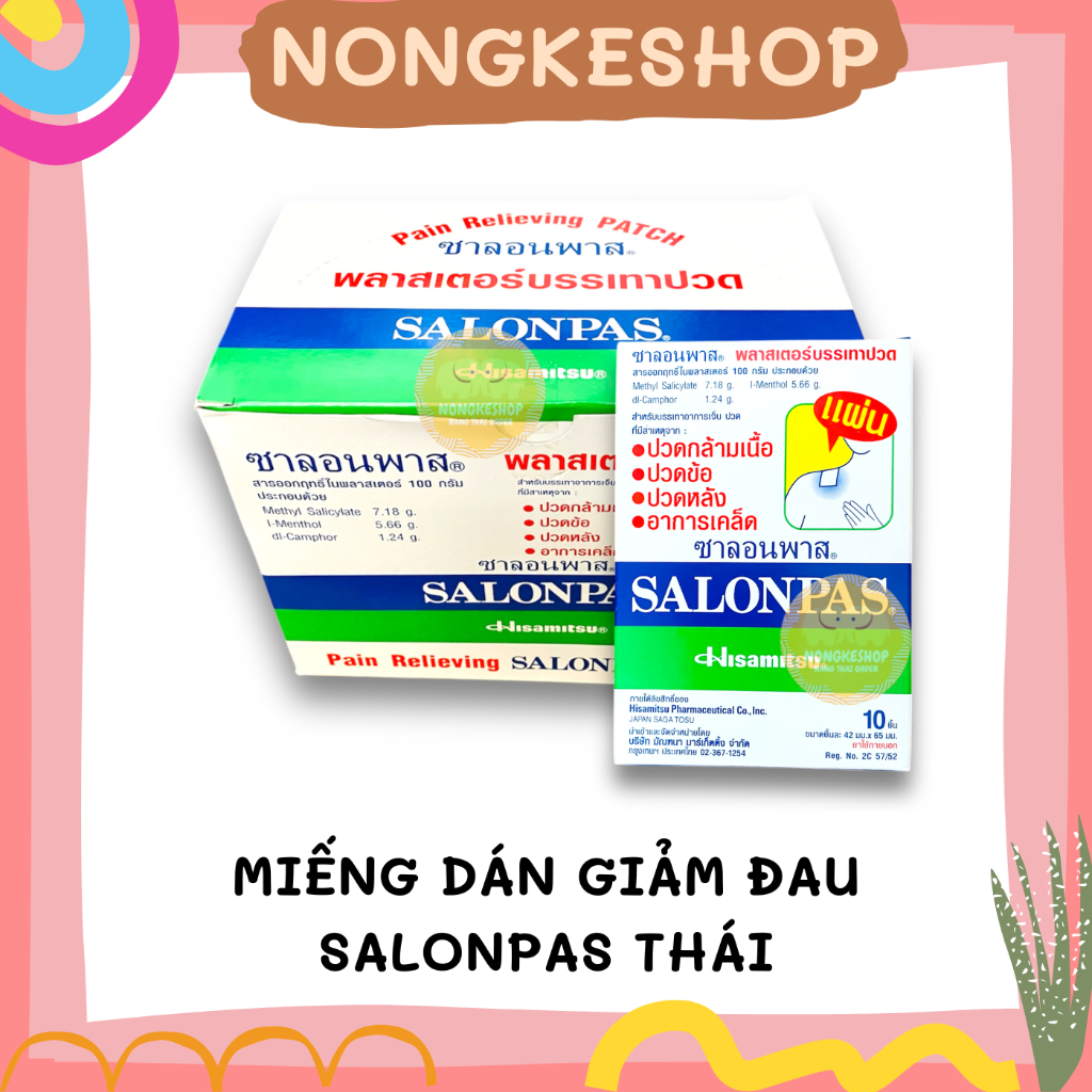 MIẾNG DÁN GIẢM ĐAU SALONPAS THÁI LAN