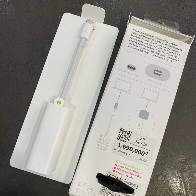 Adapter chuyển đổi Thunderbolt 3 to 2 dùng cho Card âm thanh | Màn hình thunderbolt display