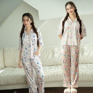 VIBES Pijama dài Lụa Latin cao cấp phom áo cánh dơi Aetheria x Fairy Long Py Set
