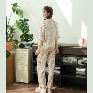 VIBES Pijama dài Lụa Latin cao cấp phom áo cánh dơi Aetheria x Fairy Long Py Set