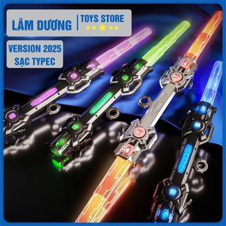  Kiếm Ánh Sáng Lazer 2 Đầu Xoay 360 Độ Phong Cách Mới Phóng To Thu Nhỏ Âm Thanh Ánh Sáng Đẹp Mắt Sạc TypeC Chơi Trung Thu 