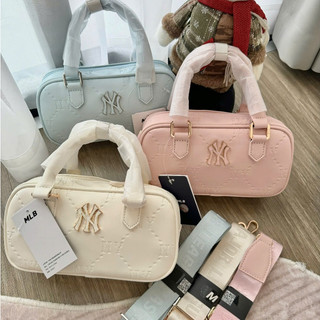    Hàng Loại 1   Túi Xách Nữ Túi Trống MLB NY Classic Monogram Jacquard Boston Bag Full Tag Code 