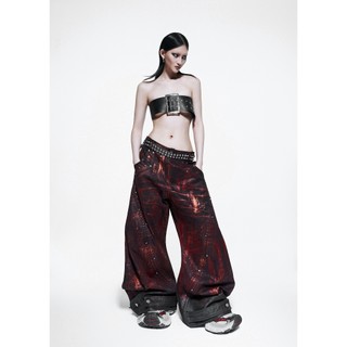 [Ảnh thật] Quần Wide Pants Ống Cong Blood Waxed RICH - QD115D