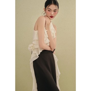 Quần lụa phối với áo dài Black Culottes phù hợp mặc lễ tết OLV