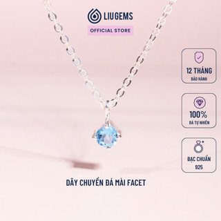 Dây Chuyền Bạc Nữ 925 Liugems Size Nhỏ Đính Đá Facet Phong Thuỷ Tự Nhiên Mài Cắt DC23