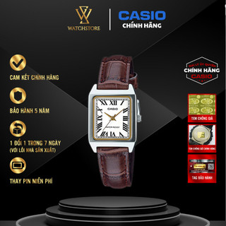 Đồng Hồ Nữ Casio Vintage LTP-V007L-7B2UDF Màu Trắng Kim Vàng Mặt Kính Khoáng 22mm Chống Nước Dây Da Chính Hãng