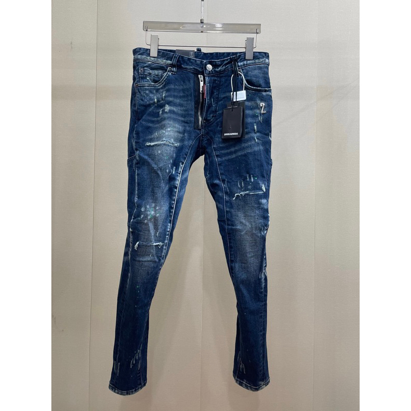 [Hight Quality] - Quần Dsq2 - Quần Đại Sứ Quán Xanh Vảy Sơn Logo Số 2 Dáng Biker- Bản Cao Cấp Loại 1 Full Box