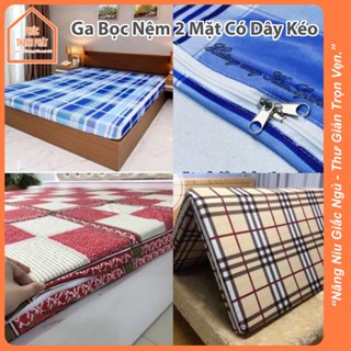 Ga Bọc Nệm Thun Lạnh Ga Nệm PE 2 Mặt Siêu Mát Có Dây Kéo Ga Nệm Thun Lạnh Trải Giường - Nhiều Size
