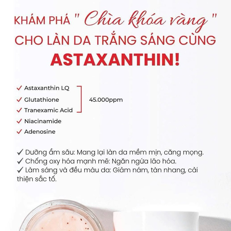 Kem dưỡng trắng da Dr Melaxin , Kem Astaxanthin whitening Cream 50g trắng da, chống lão hóa.