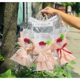  hoa Hồng  nhũ kim tuyến 1 bông kèm túi 