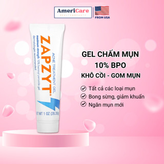 Kem giảm mụn Zapzyt Maximum Strength 10% Benzoyl Peroxide, BPO Acne Treatment Gel, Mỹ
