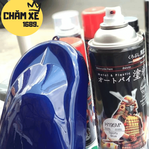 Chai sơn xịt sơn xe máy Samurai H195M màu xanh dương Honda đẹp bền