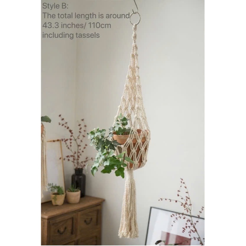 Dây treo chậu cây lưới trang trí decor sân vườn, decor homestay