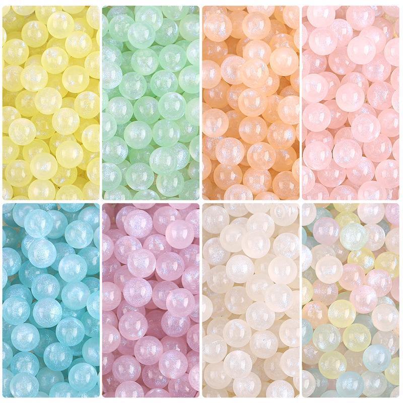 [HK6] Hạt Không Lỗ Xỏ Set hạt Acrylic blink nhiều màu 6mm/8mm dùng đính, lọ thủ công