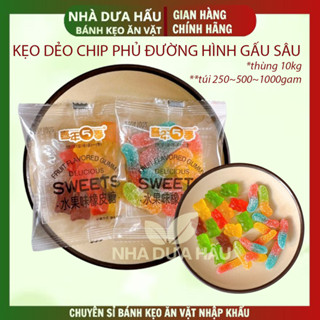   1000GAM  Kẹo dẻo chip gấu - sâu sắc màu vị trái cây cute cho bé 