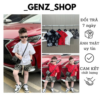 Sét Bộ Quần Áo Lờ Vê Cho Bé Trai Hoạ Tiết Phối Loang Sang Chảnh Cực Ngầu Cho Bé Hót Trend 2025