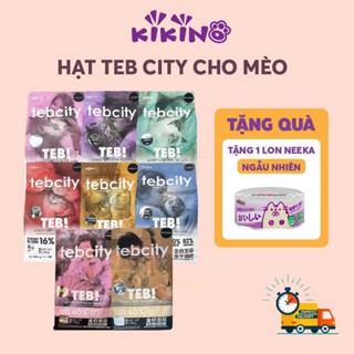 (DATE 2026) Thức Ăn Hạt Cho Mèo Teb City (Teb E) Túi 1,5Kg Với topping Thịt Sấy Khô - KIKINO
