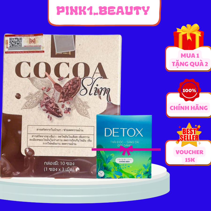 Giảm Cân Cocoa Slim Chính Hãng Mẫu Mới Hộp 30 Viên Hỗ Trợ Giảm Cân Giảm Mỡ Bụng Cấp Tốc Toàn