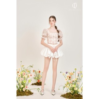 Jolie Fille by Q - Áo croptop tay phồng viền ren hoa nhí Enra Floral Mini Top