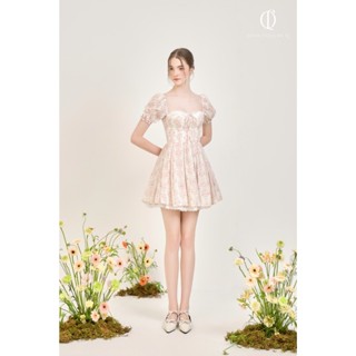 Jolie Fille by Q - Đầm hoa đính nơ xoè bồng bềnh Stella Floral Mini Dress