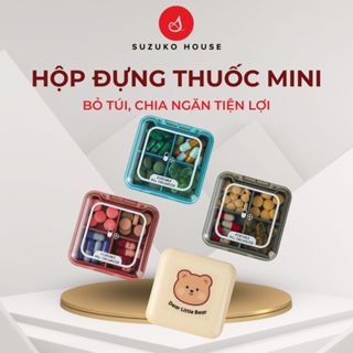 Hộp đựng thuốc mini SUZUKO HOUSE, hộp để thuốc 7 ngày chia ngăn bỏ túi tiện lợi văn phòng chống nước HT01