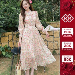 Đầm hoa dài tay dáng maxi, đầm voan hoa nhí dáng dài #A4 Hoa Cực Phẩm - Họa Tiết Hoa Nhí