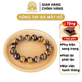 Vòng tay đá mắt hổ đeo tay nam nữ may mắn tài lộc Trầm Hương Hà Xá