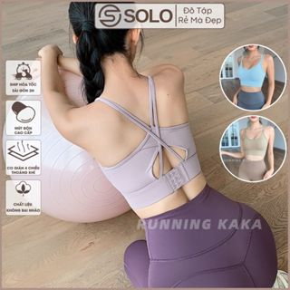 Áo Tập Gym Yoga Bra Mút Liền Dây Đan Dây Lưng Thun Poly Mềm Mịn Thoáng Mát Tôn Dáng GYMSTORE 4036