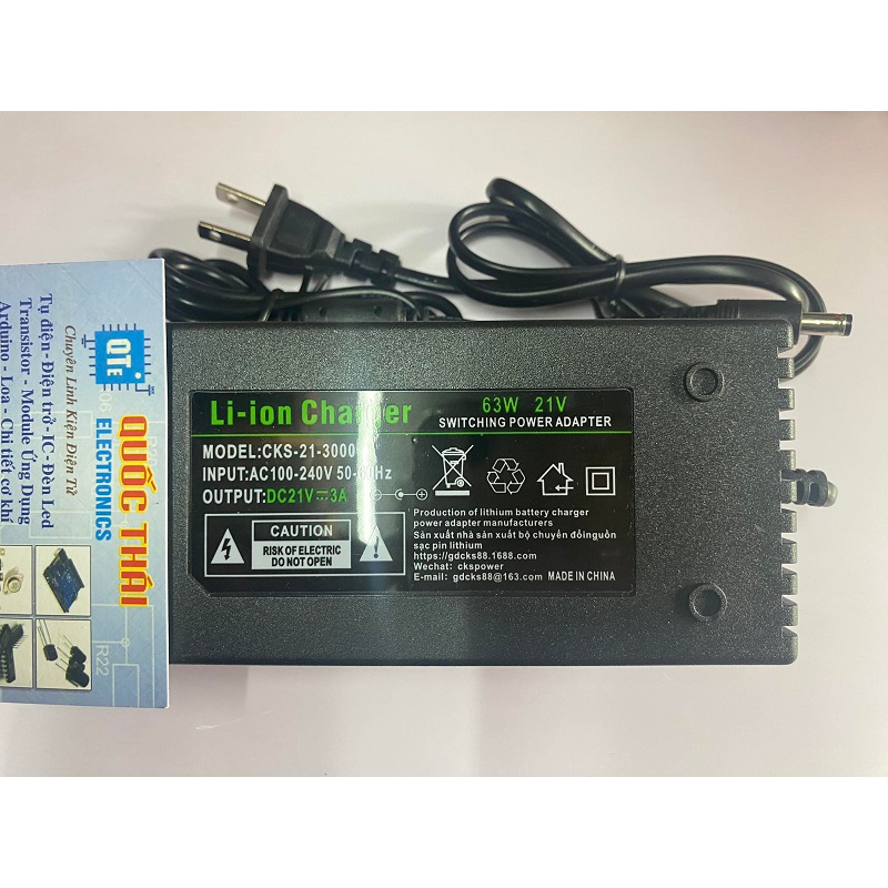 ADAPTER 21V 3A CÓ QUẠT(SẠC PIN 5S)