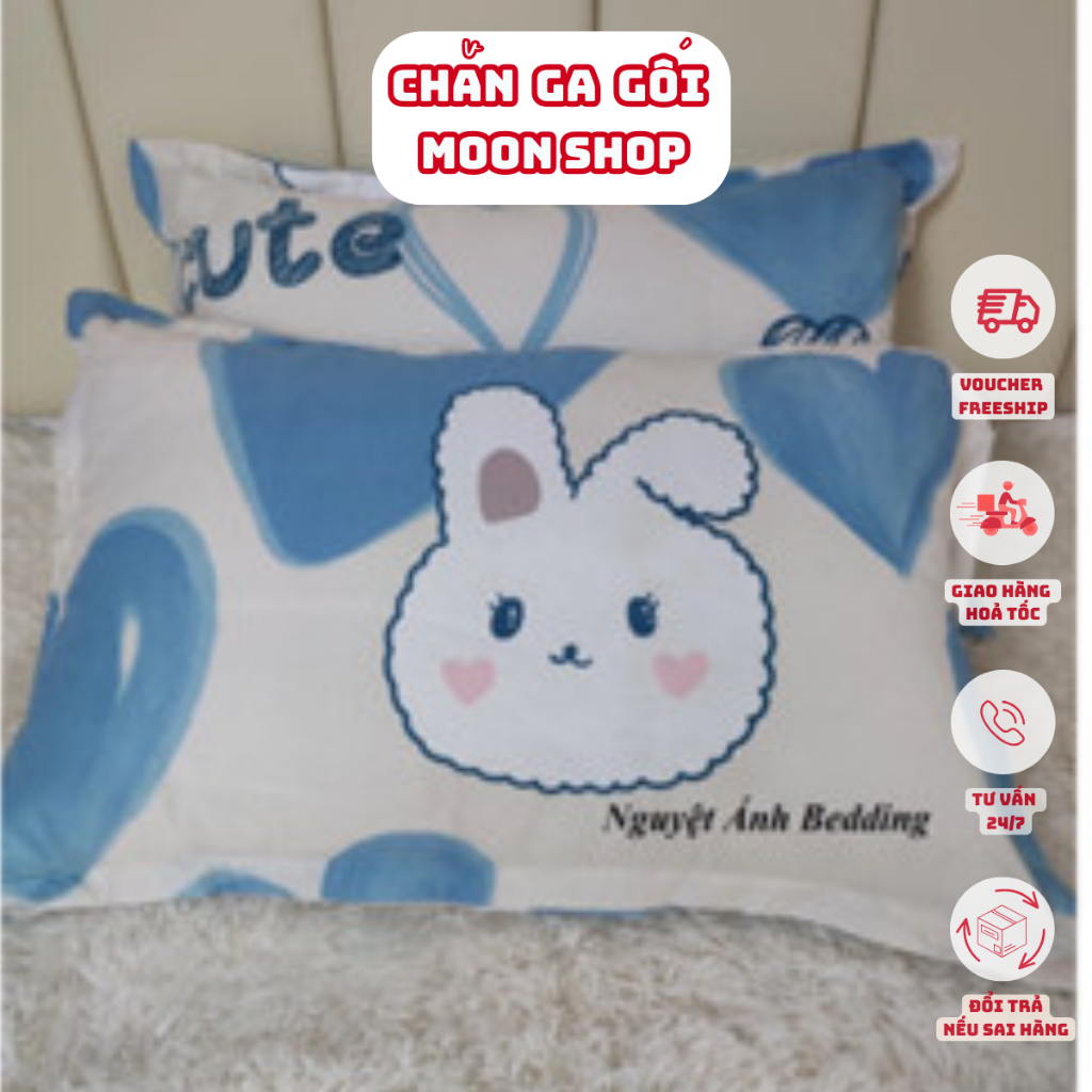 vỏ gối size 50x70 poly cotton (2 chiếc)