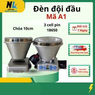  Đèn Đội Đầu Siêu Sáng A1 chóa 10cm thân vỏ nhựa ABS 3pin 18650 Có Chức Năng Cảm Ứng Bật Tắt Không Chạm Chạy Bằng Pin 