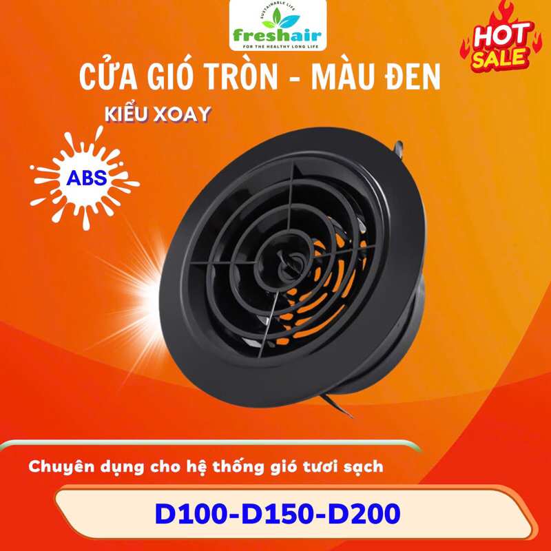 Miệng gió nhựa ABS - BLACK
