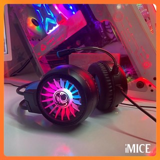 Tai Nghe Chụp Tai Gaming Có Mic Đàm Thoại Led RGB - Headphone Gaming IMICE HD-490