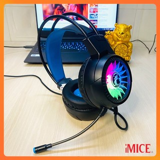 Tai Nghe Chụp Tai Gaming Có Mic Đàm Thoại Led RGB - Headphone Gaming IMICE HD-490