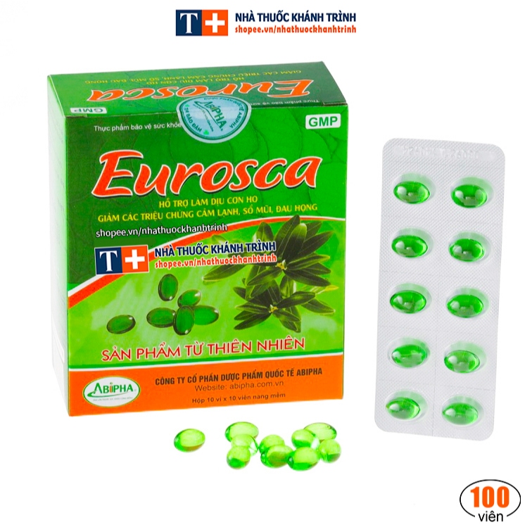 Eurosca hỗ trợ giảm ho, xổ mũi, hộp 100 viên