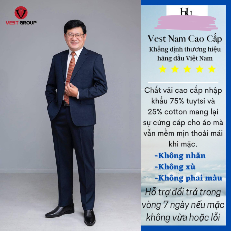 Vest trung niên xuất khẩu cao cấp,bộ vest nam trung niên chất liệu nhập khẩu hàng loại 1