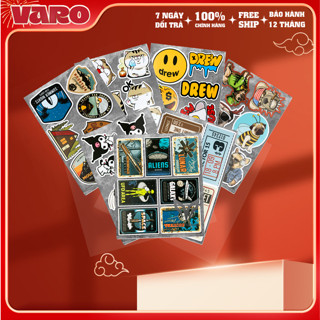 Combo 14 Sticker dán mũ bảo hiểm, laptop chống nước cao cấp